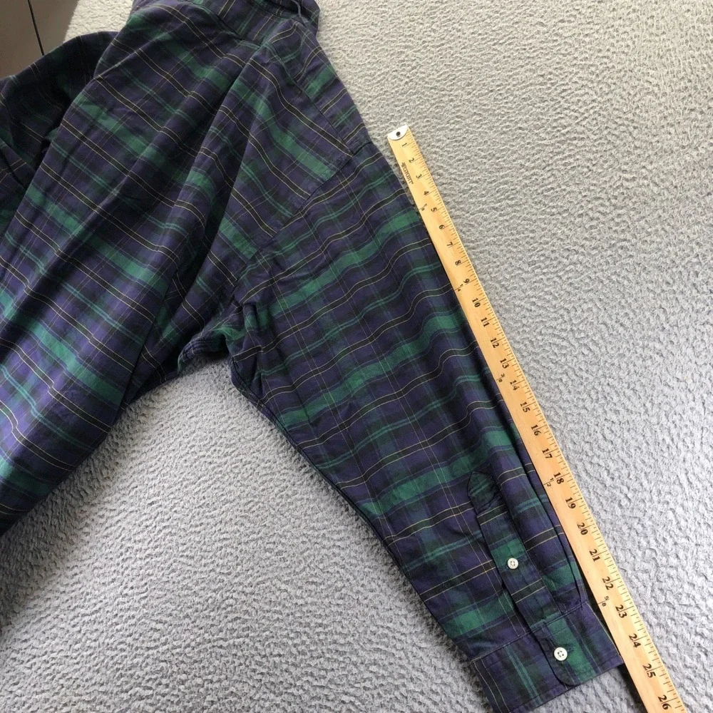 Vtg Polo Ralph Lauren Shirt Mens XL Green Big Oxford Blackwatch OCDB Tartan